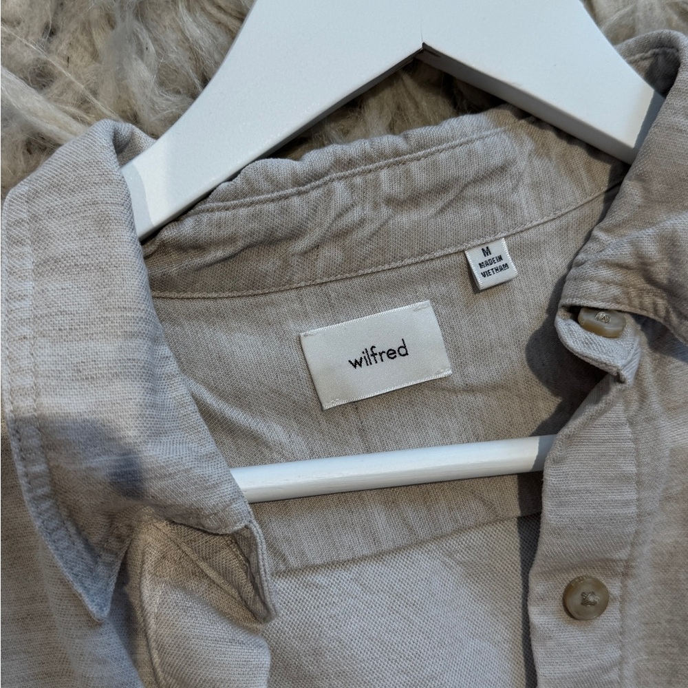 Wilfred medium button-down linen cropped shirt